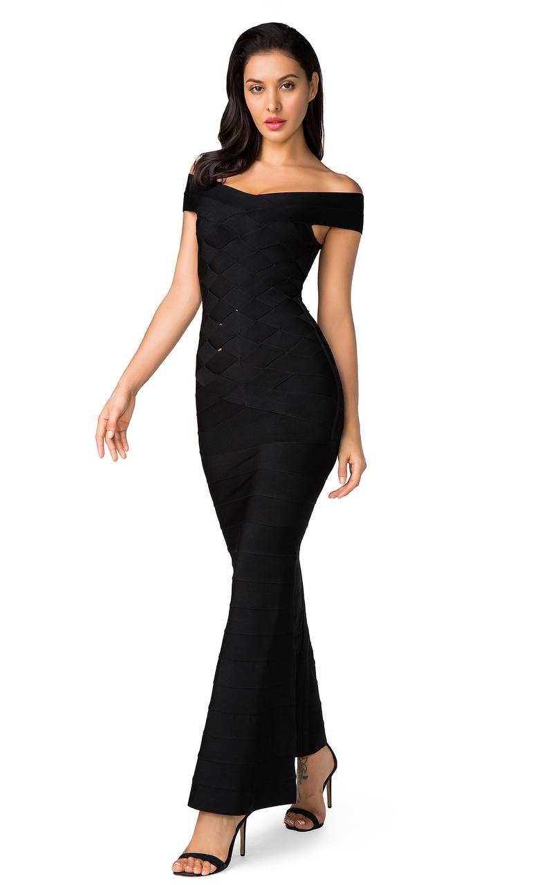 Black Textured Midi Dress