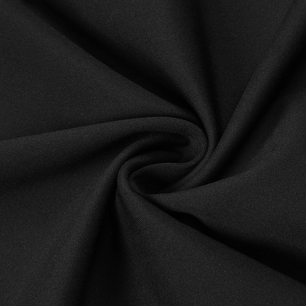 Cold-Shoulder Asymmetrical Plain Strappy Back Long Black Dress