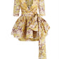Citrine Abstract Print Mini Dress