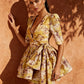 Citrine Abstract Print Mini Dress