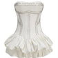 White Rhinestone Embellished Bubble Hem Dress