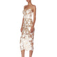 White Floral Lace Illusion Midi Dress