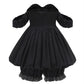 Black Crystal Bustier Bubble Hem Dress