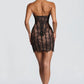 Black Lace Corset Mini Dress