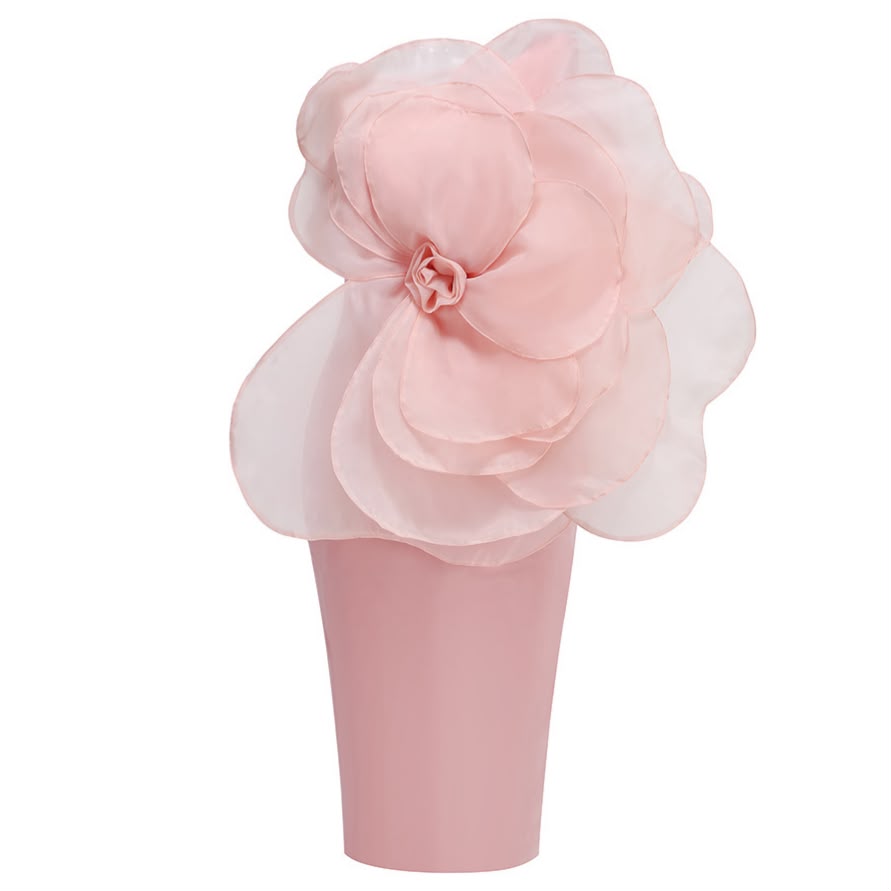 Pink One-Shoulder Structural Ruffle Dress
