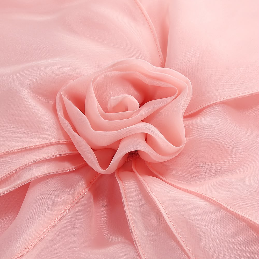 Pink One-Shoulder Structural Ruffle Dress