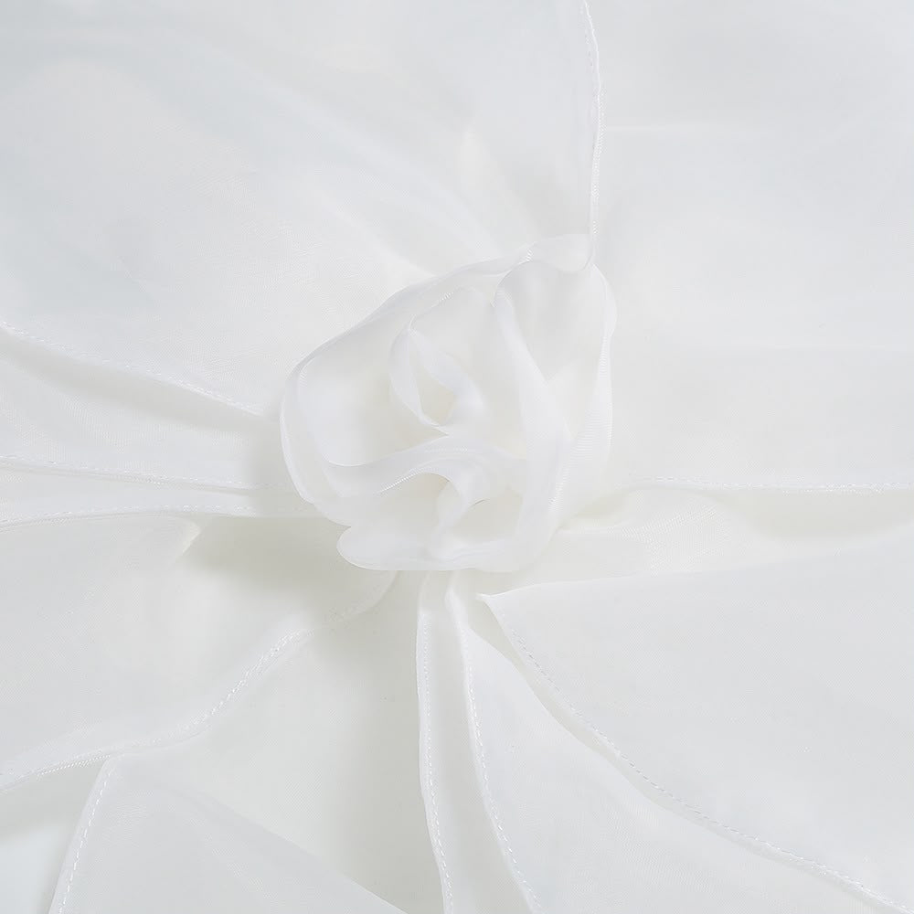 White One-Shoulder Structural Ruffle Dress