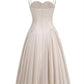 Beige Strapless Corset Midi Dress