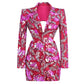 Red Sequin Floral Cutout Blazer Dress