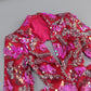 Red Sequin Floral Cutout Blazer Dress