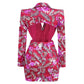 Red Sequin Floral Cutout Blazer Dress