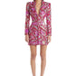 Red Sequin Floral Cutout Blazer Dress