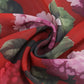 Red Floral Ruched Strapless Maxi Dress