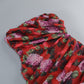 Red Floral Ruched Strapless Maxi Dress
