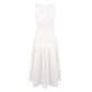 White Midi Dress with Sparkling Butterfly Waist Appliques