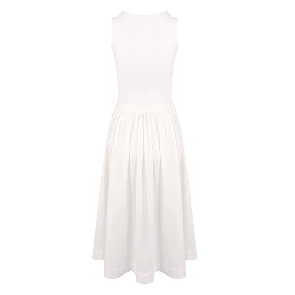 White Midi Dress with Sparkling Butterfly Waist Appliques