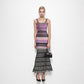 Pink, Purple, and Black Zigzag Knit Maxi Dress