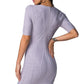 Short Sleeve Gray Midi Dress