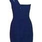 One Shoulder Bandage Blue Mini Dress