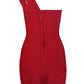 One Shoulder Bandage Red Mini Dress