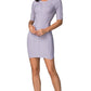 Short Sleeve Gray Midi Dress