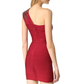 One Shoulder Bandage Red Mini Dress