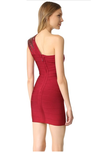 One Shoulder Bandage Red Mini Dress