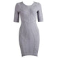 Short Sleeve Gray Midi Dress