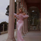 The Lace Satin Maxi Dress In Pink