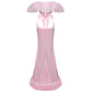 The Lace Satin Maxi Dress In Pink