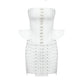The Bandeau Heart Laces Bustier & Skirts Two Piece Set White