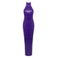 Purple Sequin Formal Dress Prom Vintage Long Gown Wiggle 80s