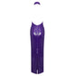 Purple Sequin Formal Dress Prom Vintage Long Gown Wiggle 80s