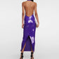 Purple Sequin Formal Dress Prom Vintage Long Gown Wiggle 80s