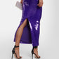 Purple Sequin Formal Dress Prom Vintage Long Gown Wiggle 80s