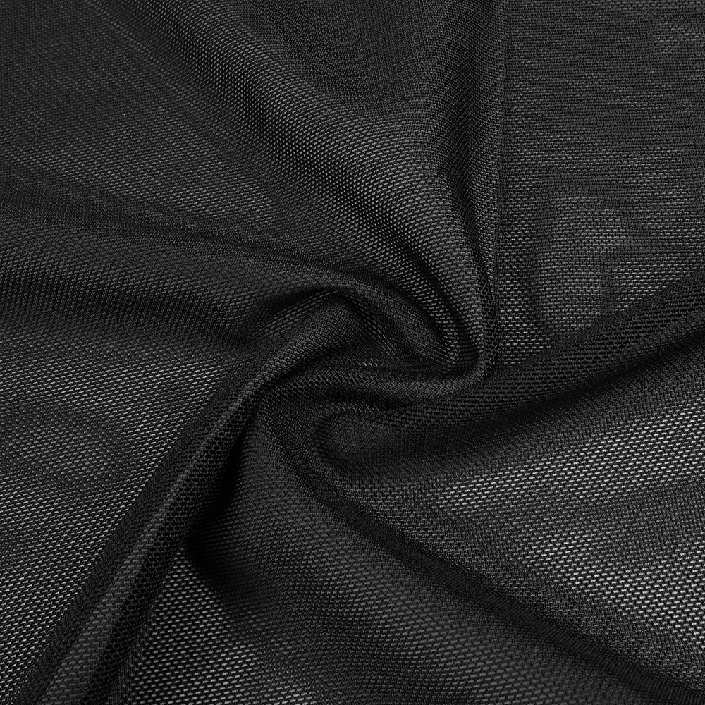The Obsession Mesh Ruffles Midi Black Dress