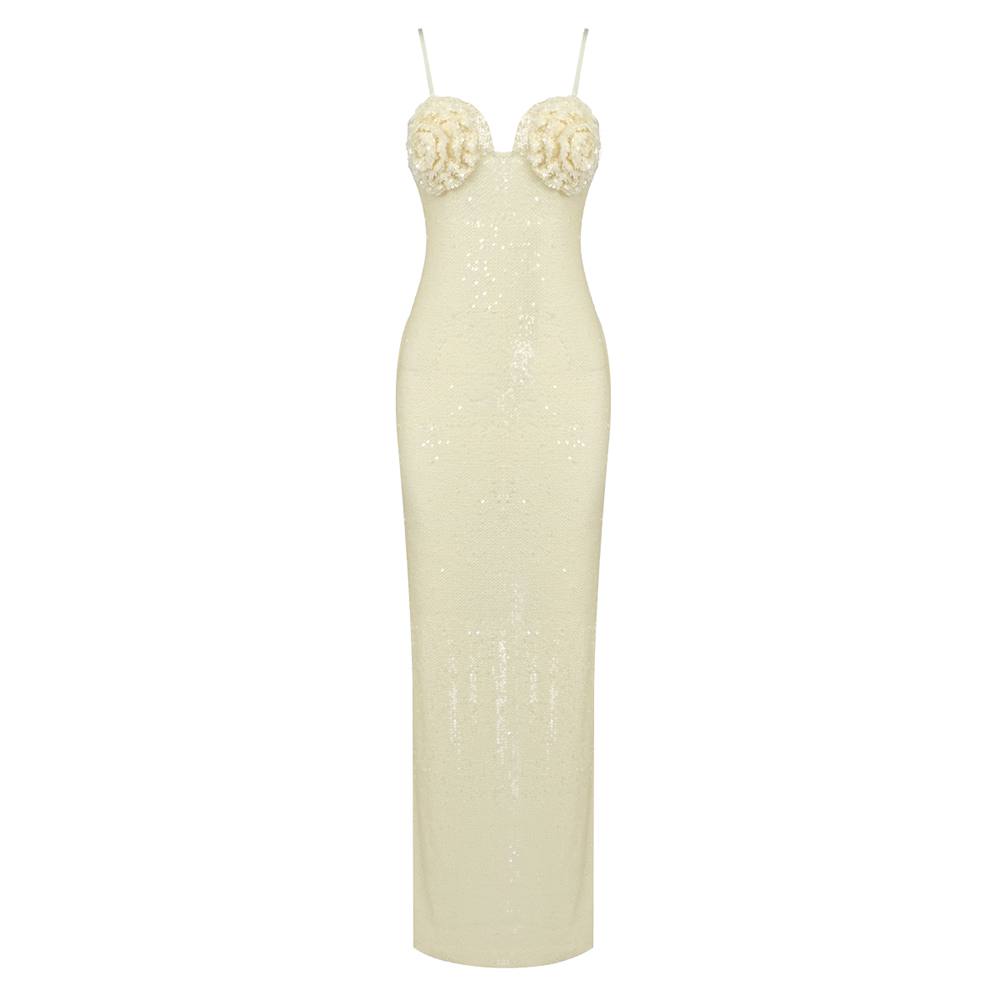 The White Dress With Decorations On The Chest