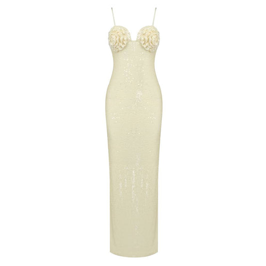 The White Dress With Decorations On The Chest