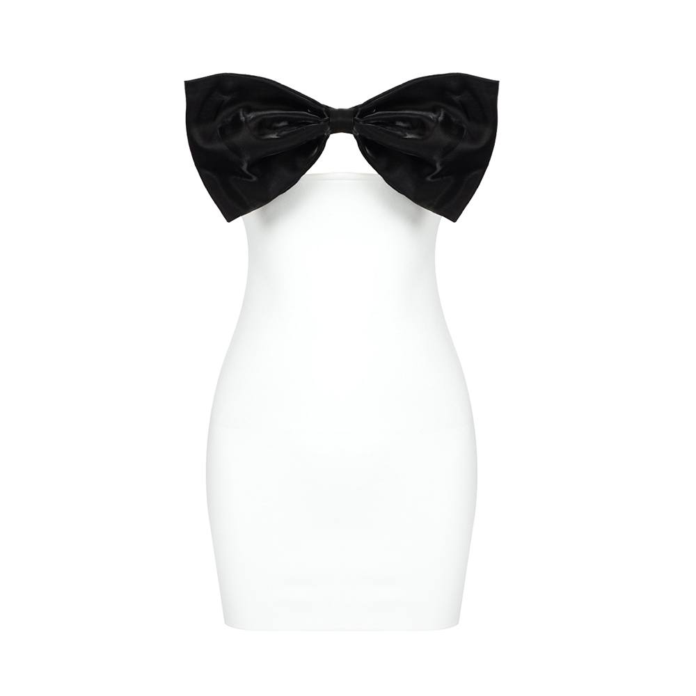 The Self Portrait Bow Deital Off Shoulders White Dress