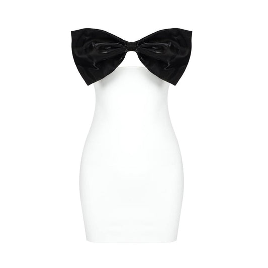 The Self Portrait Bow Deital Off Shoulders White Dress
