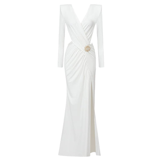 The Elegant Hollow-Out White Dress