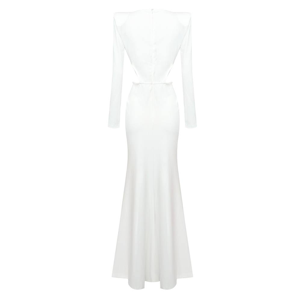 The Elegant Hollow-Out White Dress