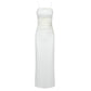 The Contrast Sheer Panel Dress in White