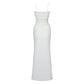 The Contrast Sheer Panel Dress in White