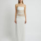 The Contrast Sheer Panel Dress in White