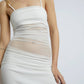 The Contrast Sheer Panel Dress in White