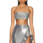 The Silver Beaded High Split Lace Two Piece