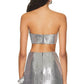 The Silver Beaded High Split Lace Two Piece