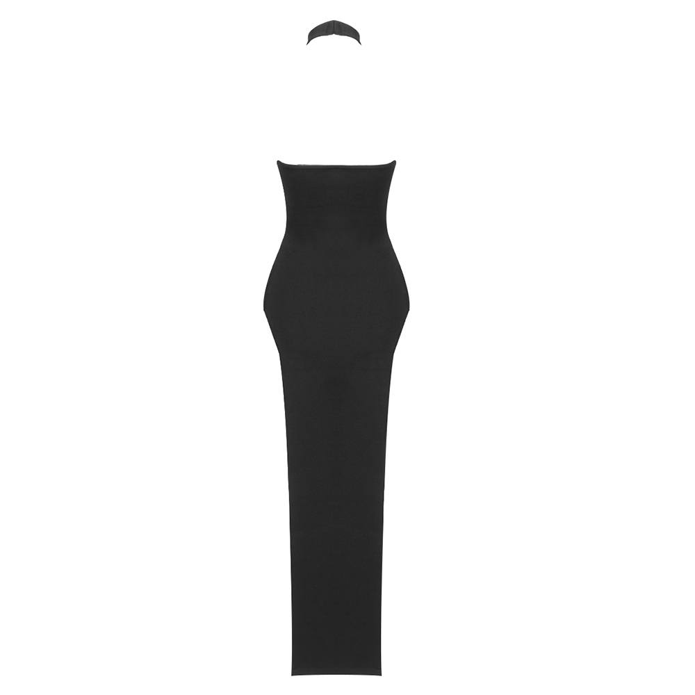 The Black Halterneck Maxi Dress