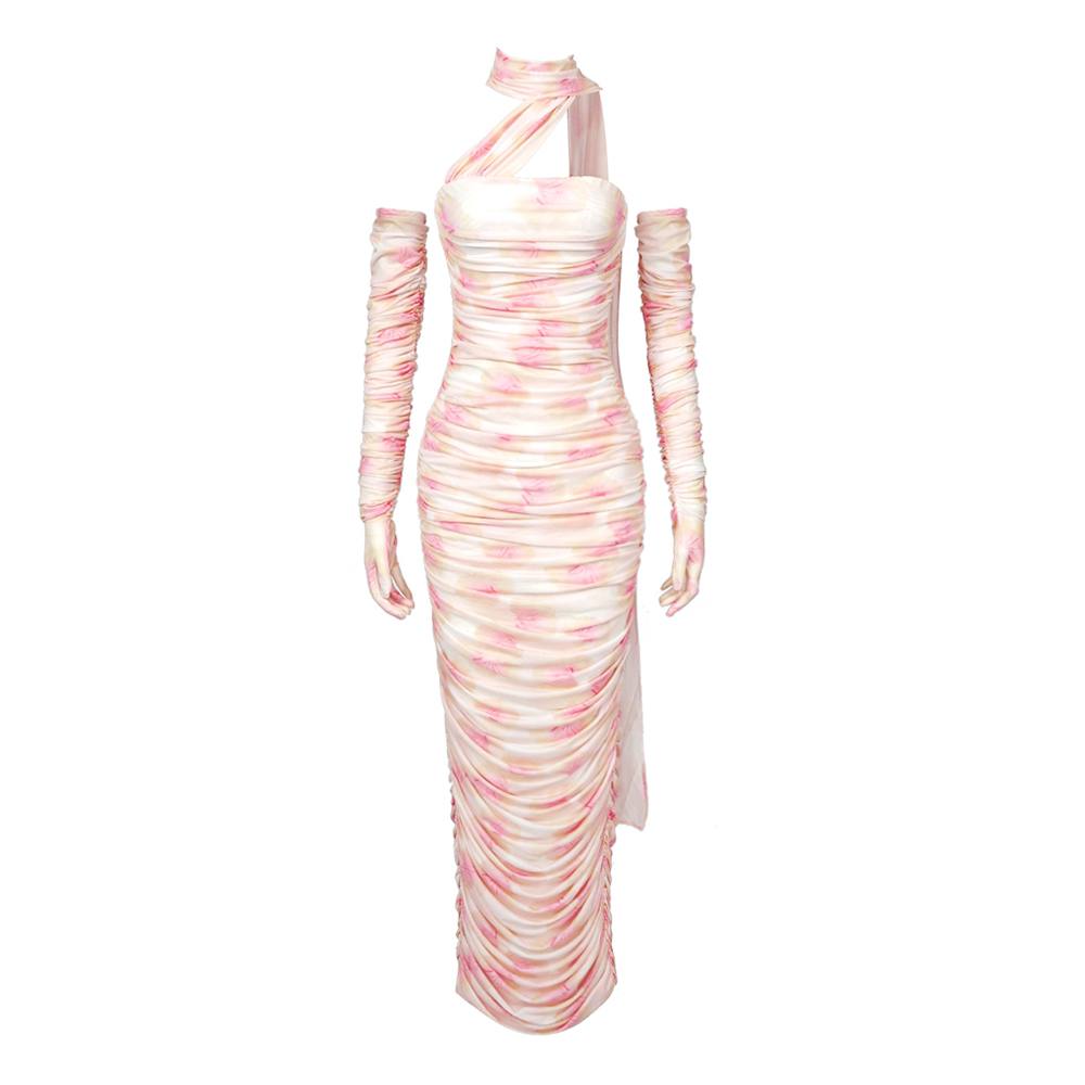 The Floral Mesh Maxi Dress With Gloves